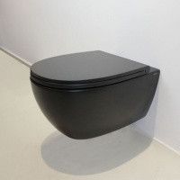 Унитаз GLOBO 4ALL подвесной безободковый цвет черный матовый MDS03AR — фото 2, Подвесные унитазы