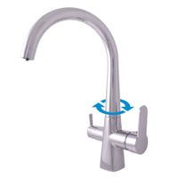 Товар: ZA018.5 ZAMBEZI - смеситель кухонный на две воды, поворотный излив, ХРОМ - фото 1 ZA018.5 ZAMBEZI - смеситель кухонный на две воды, поворотный излив, ХРОМ — фото 1, Смесители для кухни