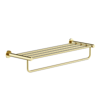 Полка SANCOS Base для полотенец, брашированное золото, PVD покрытие, арт. SC9028BG — фото 1, Полки для полотенец
