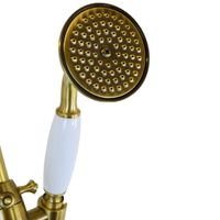 OXFORD Душевой настенный гарнитур (см-ль д/душа/колонна RETRO/верхн.душ/шланг/ручной душ),бронза 32573 — фото 6, Душевые гарнитуры