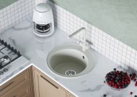 Мойка кухонная ШЕЛЛИ 50, круглая, жемчуг 1A734732SS240 — фото 3, Кухонные мойки