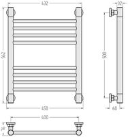 Полотенцесушитель водяной Сунержа Богема+ прямая 500х400 Матовый белый арт-30-0220-5040 — фото 2, Водяные полотенцесушители