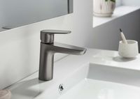 AQ1110BGM БЕТТА смеситель для раковины 98, без донного клапана, оружейная сталь — фото 6, Смесители для раковины