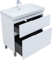 Тумба с раковиной Aquanet Алвита new 80 (Flat) напольная 2 ящ. цв. белый матовый арт-00345679 — фото 8, Тумбы с раковиной