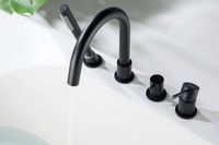 Смеситель на борт ванны на 4 отв. AQUATEK, матовый черный AQ1348MB ЕВРОПА — фото 3, Смесители на борт ванны