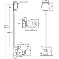 Товар: Бачок GLOBO PAESTUM настенный на высокой трубе высокий цвет белый PA010BI - фото 2 Бачок GLOBO PAESTUM настенный на высокой трубе высокий цвет белый PA010BI — фото 2, Комплектующие для туалета