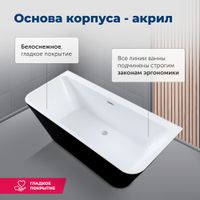 Акриловая ванна Aquanet Family Perfect 170x75 13775-GW-MB — фото 4, Акриловые ванны