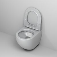 Унитаз Color (485х365х360) СВЕТЛО-СЕРЫЙ матовый подвеснойбезободковый с тонкой крышкой арт-GR-4455GLMS — фото 2, Подвесные унитазы