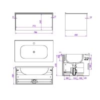 Тумба под раковину подвесная La Fenice Terra , бежевая арт-FNC-01-TER-C-80 — фото 2, Тумбы под раковину