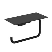 Tivoli Держатель туалетной бумаги с полкой, черный матовый арт-AQM7307MB — фото 1, Держатели туалетной бумаги