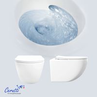 Унитаз AMICI Aria Tornado подвесной безободковый со смывом торнадо Ceruttispa CT11388 (490х335х340) — фото 6, Подвесные унитазы