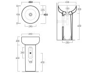 Колонна SIMAS BALLOON напольная цвет белый CN300 слив в стену — фото 2, Консоли для раковины