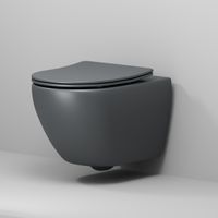 Унитаз подвесной Grossman (520х360х320) безободковый,смыв торнадо,серый матовый с тонкой крышкой,микролифт,1 место арт-GR-4457GMSQ — фото 4, Подвесные унитазы