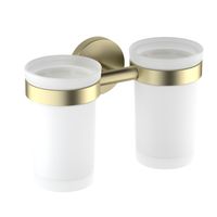 ЕВРОПА стакан с держателем двойной, шлиф. золото арт-AQ4117BG — фото 1, Стаканы для зубных щеток