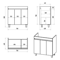 Тумба под раковину арт-Э-Ени01080-012 — фото 6, Тумбы под раковину