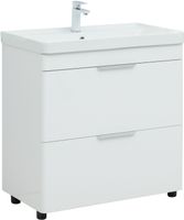 Тумба с раковиной Aquanet Ирис new 80 напольная 2 ящ. цв.белый глянец 00312429 — фото 2, Тумбы с раковиной