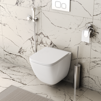 Унитаз подвесной Grossman (485х345х400) безободковый,белый с тонкой крышкой,микролифт,смыв торнадо,закрытое дно,1 место арт-GR-4497SQC — фото 1, Подвесные унитазы