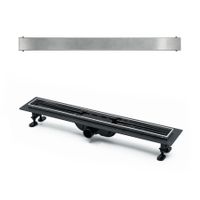 К-т водоотводящий желоб SP10-600 из пластика, с порогами из нерж. стали + Декор. вставка PG10-600 арт-SP10600-PG10600 — фото 6, Душевые лотки