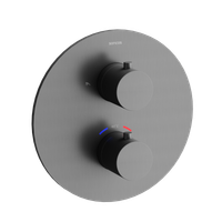 Душевой комплект с термостатом SANCOS Etna, с внутренней частью, вороненая сталь арт. SC9010GG — фото 2, Встраиваемые душевые комплекты