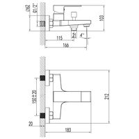 Смеситель для ванны и душа Azario EDDIE с ручным душем, керамический картридж, хром арт-AZ-WQY238207C — фото 5, Смеситель для ванны