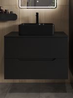 Orange Line тумба с раковиной подвесная 80 см, черный арт-Li-80TubMDF+B01-475MB — фото 3, Тумбы с раковиной