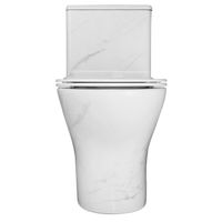 Унитаз-моноблок Azario Terni 350х670х760 напольный, безободковый, горизонтальный слив, сиденье дюропласт микролифт, цвет - белый мрамор арт-AZ-8618M — фото 6, Напольные унитазы