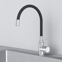 F85B07602 X-Joy S, смеситель для кухни с гибким изливом, черный/хром — фото 5, Смесители для кухни