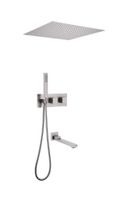 Душевая система ABBER Daheim скрытого монтажа с изливом, термостат, сатин арт-AF8254SP — фото 1, Встраиваемые душевые комплекты