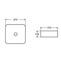 Раковина-чаша Azario 375x375x135 накладная, квадратная, белый глянец арт-AZ-2283 — фото 3, Раковины накладные