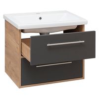 Тумба подвесная с умывальником MELBOURNE 60 /дуб/серый/ AQUA DE MARCO 5060GCMEL/H/V.2.0 — фото 5, Тумбы с раковиной