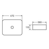 Раковина-чаша Azario 470х360х110 накладная, прямоугольная, черный матовый арт-AZ-2178-S-MB — фото 4, Раковины накладные