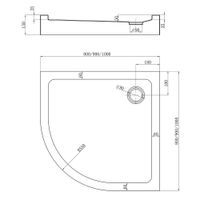 Душевой поддон Veconi Tezeo Acrylic TZ-51B, 1000x1000x150, акрил, черный TZ51B-100-C5 — фото 2, Душевые поддоны