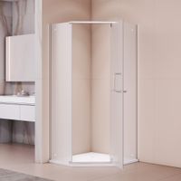 Душевой уголок RGW PA-081 100x100, профиль хром, стекло матовое/6 мм, арт-35088100-21 — фото 2, Душевые уголки трапеция