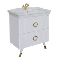 Тумба напольная "АТРИО-85 см" с 2-я ящ. белый глянец (ум.МОДЕРН-85) 108016 — фото 1, Тумбы под раковину