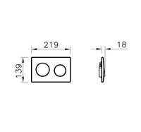 730-0280EXP Uno Панель смыва Хром — фото 1, Кнопки смыва