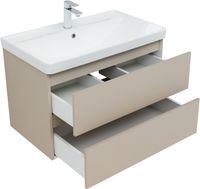 Тумба с раковиной Aquanet Вега 2.0 80 2 ящ. цв.бежевый (раковина Flat) 00344774 — фото 5, Тумбы с раковиной