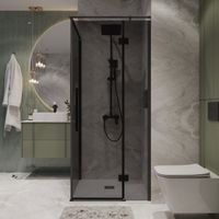 Товар: Душевое ограждение Niagara Nova NG-2831-34BLACK (90х90х195) квадрат,черный матовый,дверь распашная,стекло тонированное,1 место - фото 4 Душевое ограждение Niagara Nova NG-2831-34BLACK (90х90х195) квадрат,черный матовый,дверь распашная,стекло тонированное,1 место — фото 4, Квадратные душевые уголки