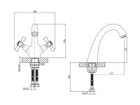 Orange Classic Pro M72-021cr смеситель для раковины двухвентильный, хром — фото 1, Смесители для раковины