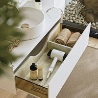 Подвесная тумба с одним ящиком 100 см, цвет белый со столешницей мрамор белый и наставным умывальником арт-GE01101WM+STG1014X456MW — фото 4, Тумбы с раковиной