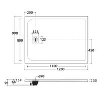 Душевой поддон GLOBO DOCCIAPIETRA с антислипом цвет белый арт-DP12090501 — фото 2, Душевые поддоны из искусственного камня