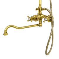 PRESTIGE Душевой настенный гарнитур (см-ль д/ванны/колонна/верхн.душ/шланг/ручной душ),бронза 32145 — фото 1, Душевые гарнитуры