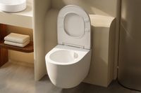 Товар: Унитаз ABBER Bequem AC1100TMW подвесной белый матовый, безободковый, смыв торнадо - фото 17 Унитаз ABBER Bequem AC1100TMW подвесной белый матовый, безободковый, смыв торнадо — фото 17, Подвесные унитазы