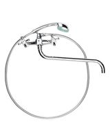 OneLife смеситель для ванны двухвентильный полимерный универсальный с душевым набором, хром арт-P03-221cr — фото 8, Смеситель для ванны