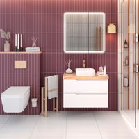 Зеркальный шкаф ASTI 80 c LED-подсветкой /ИК выключатель на взмах /AQUA DE MARCO 1080CAST — фото 8, Зеркальные шкафы в ванную