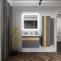 Комплект мебели для ванной Бриклаер БЕРЛИН 80SD, оникс серый — фото 1, Комплекты мебели для ванной