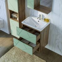 Товар: Тумба с раковиной и нишей Бриклаер КРИСТАЛЛ 60F, фисташковый/дуб гранж песочный - фото 7 Тумба с раковиной и нишей Бриклаер КРИСТАЛЛ 60F, фисташковый/дуб гранж песочный — фото 7, Тумбы с раковиной