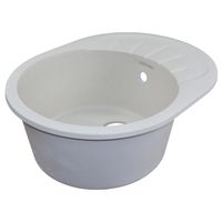 Кухонная мойка AZARIO Canto 570x440x190 искусственный мрамор, с "крылом", сифон в комплекте, цвет бежевый арт-CS00105245 — фото 1, Кухонные мойки