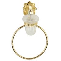 CLEOPATRA Дозатор жидкого мыла настенный с кольцом, стекло прозрачное с матовым декором/золото 16683 — фото 2, Дозаторы