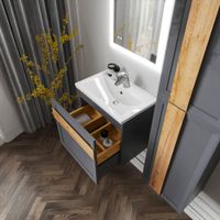 Комплект мебели для ванной Бриклаер БЕРЛИН 60SD, оникс серый — фото 8, Комплекты мебели для ванной