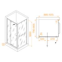 Душевой уголок RGW PA-44-1 (PA-02 + Z-060-1) 900x800 410844198-011 — фото 1, Прямоугольные душевые уголки